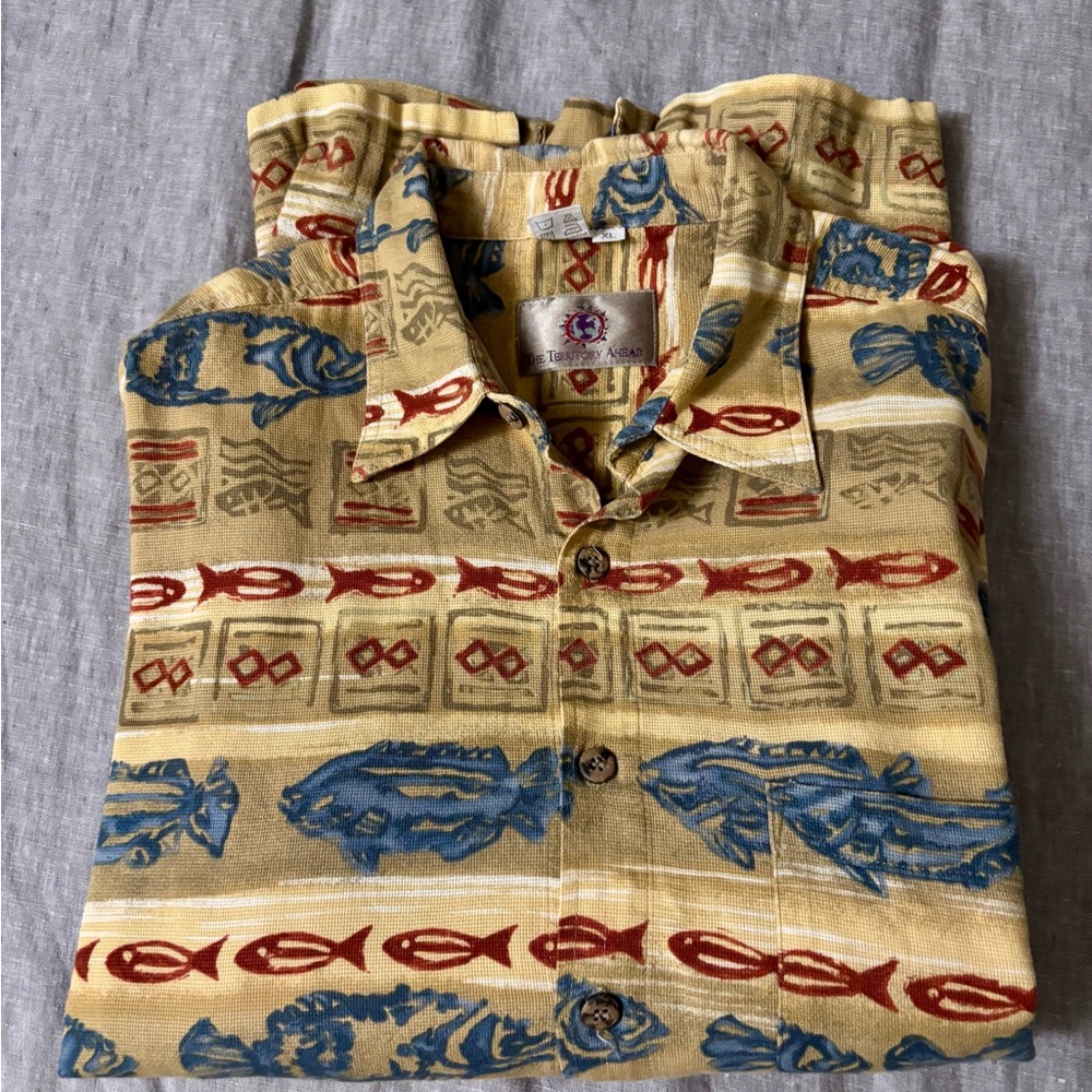 The Territory Ahead Vintage Fish Print Button-Up Shirt, Excellent Condition, XL - Picture 10 of 10